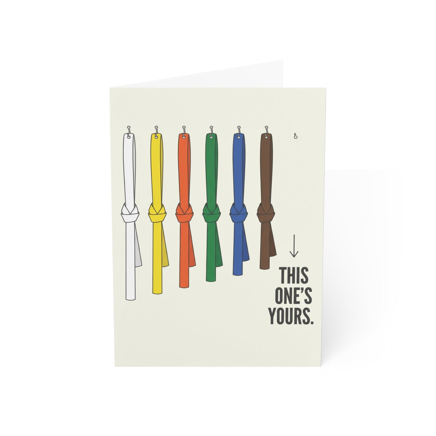 This Ones Yours kids martial arts belt promotion card - colorful belt progression - youth belt test congratulations