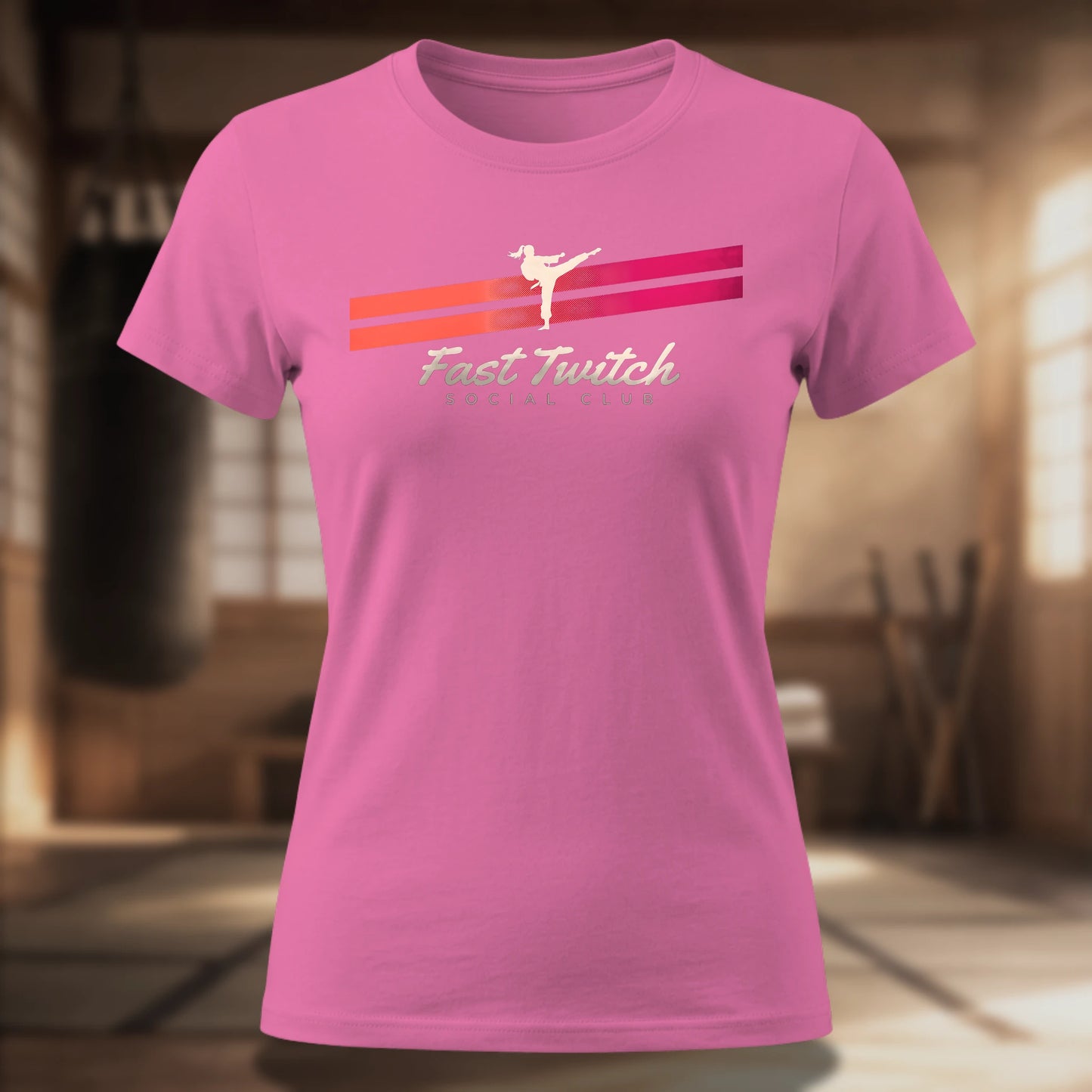 Fast Twitch Social Club Women's Tee — Retro Martial Arts Fitness Shirt
