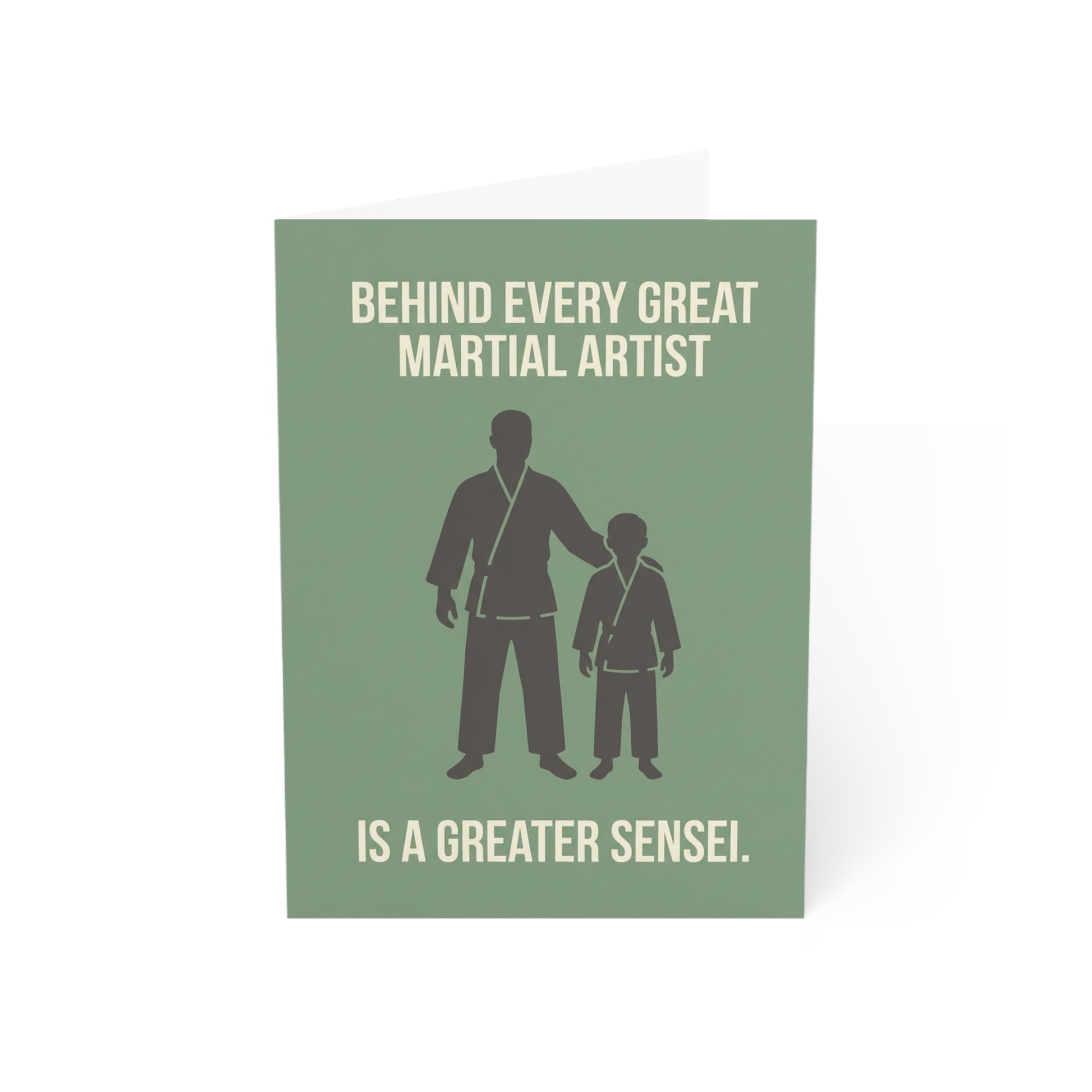 Behind Every Great Martial Artist Is a Greater Sensei - instructor and student bowing - thank you card