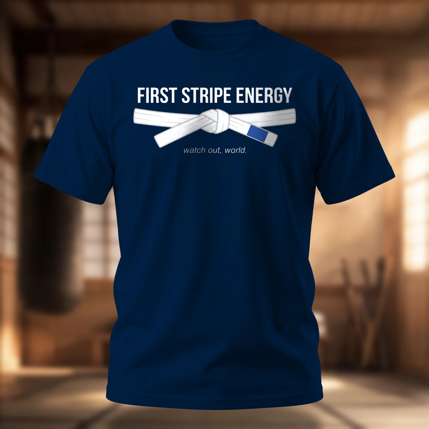 First Stripe Energy martial arts beginner milestone t-shirt
