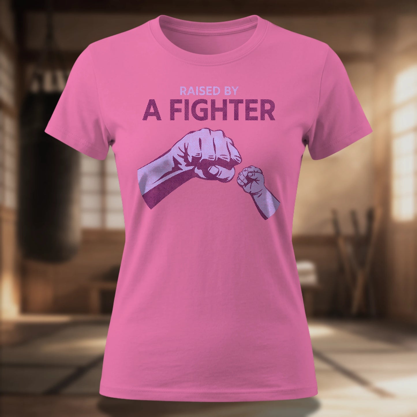 Raised By A Fighter Women's T-Shirt | Martial Arts Family Tee