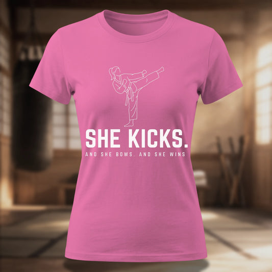 She Kicks. Women's Tee