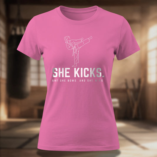She Kicks. Women's Tee
