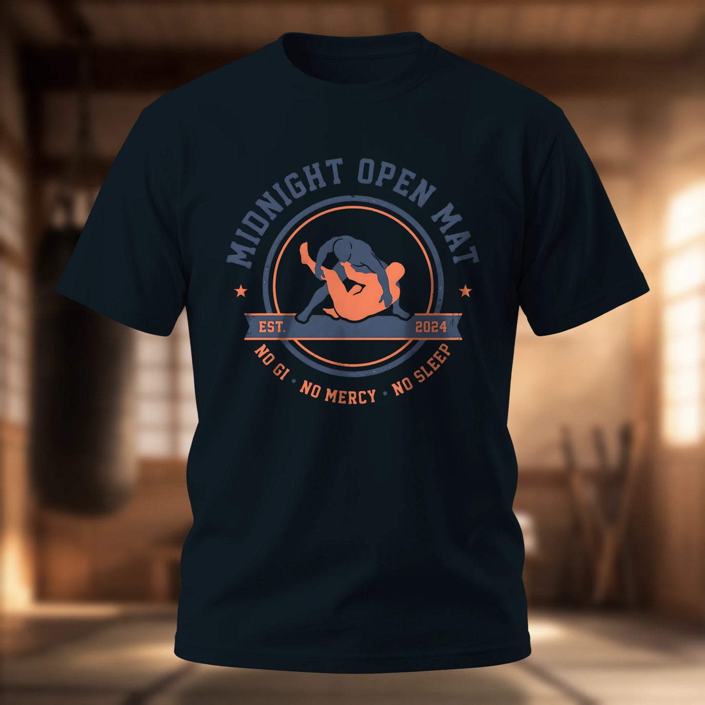 Midnight Open Mat T-Shirt — No-Gi Jiu-Jitsu Gym Tee