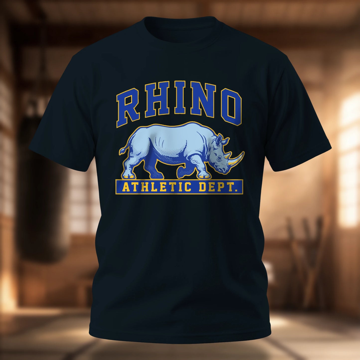 Rhino Athletic Dept. T-Shirt — Vintage Varsity Martial Arts Tee