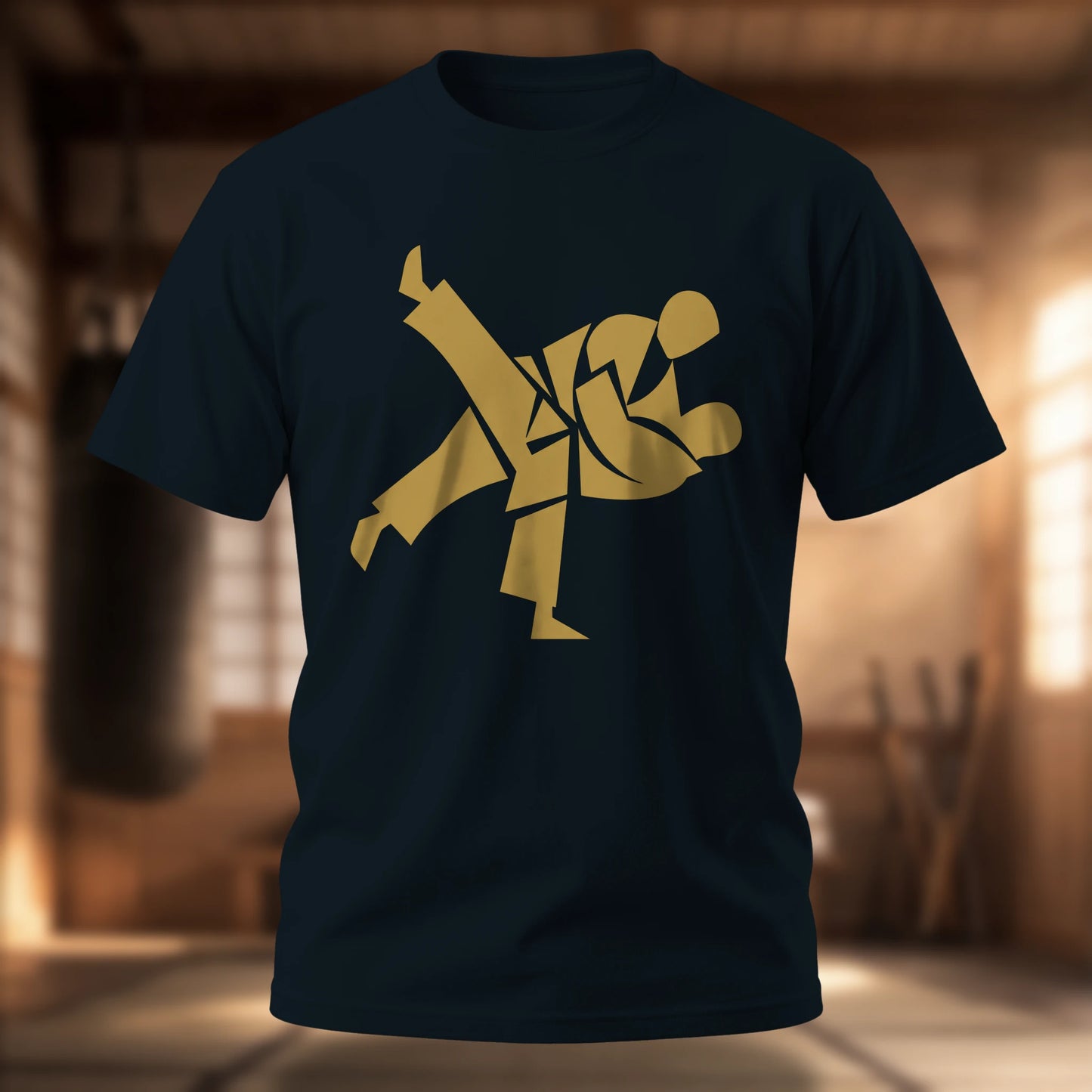 Uchi Mata Judo Throw T-Shirt — Gold Martial Arts Silhouette