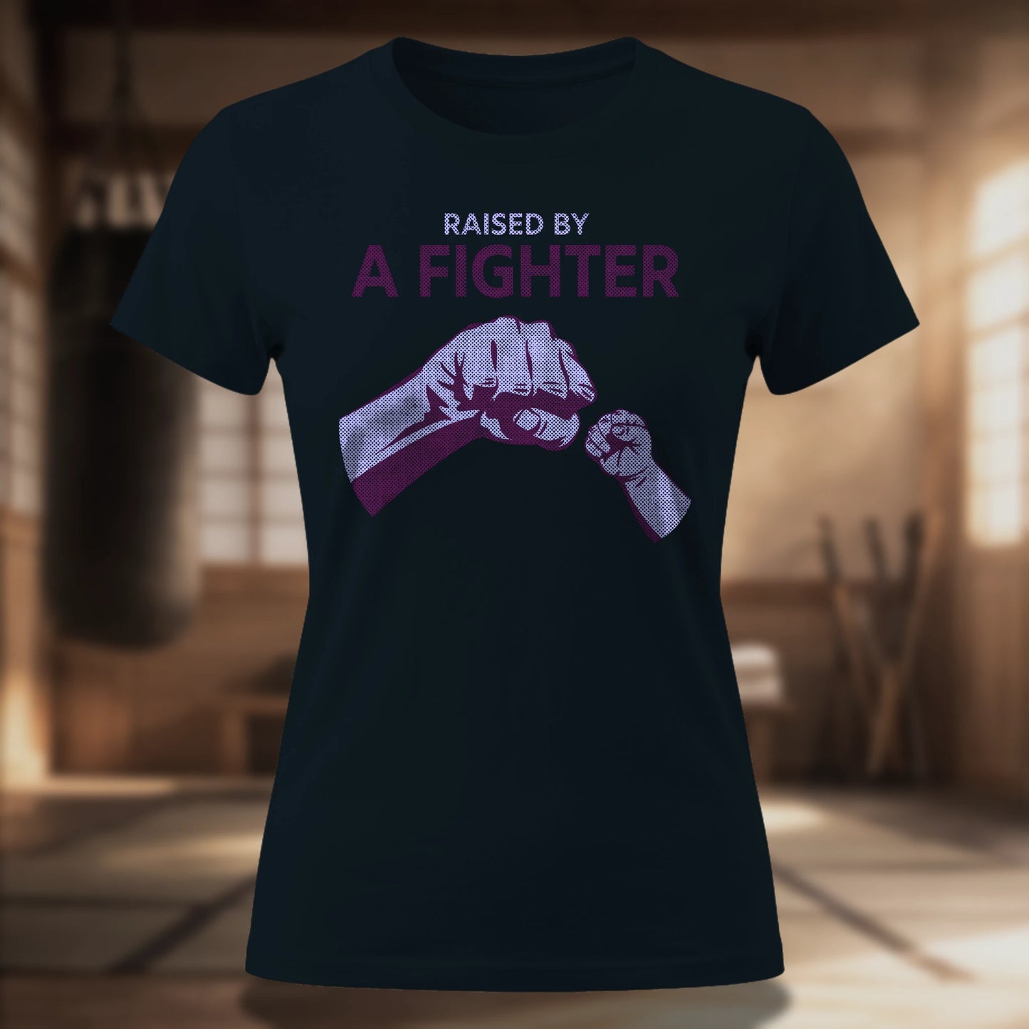 Raised By A Fighter Women's T-Shirt | Martial Arts Family Tee