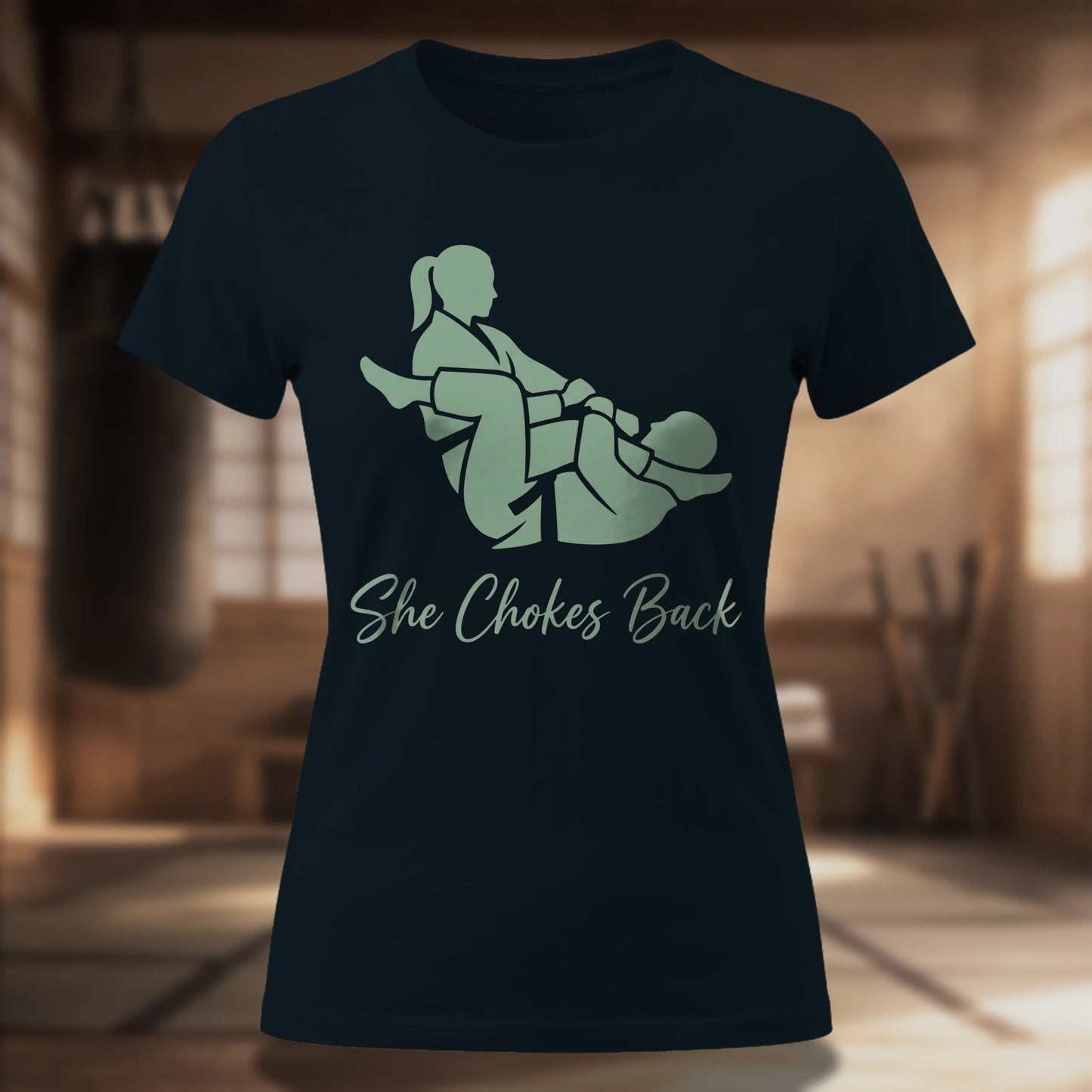 She Chokes Back Women's Tee — Jiu-Jitsu Grappling Shirt