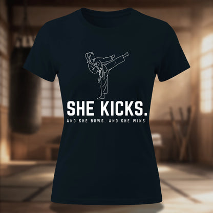 She Kicks. Women's Tee