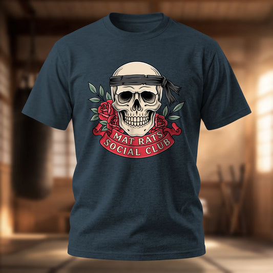 Mat Rats Social Club T-Shirt — Skull & Rose Jiu-Jitsu Tee