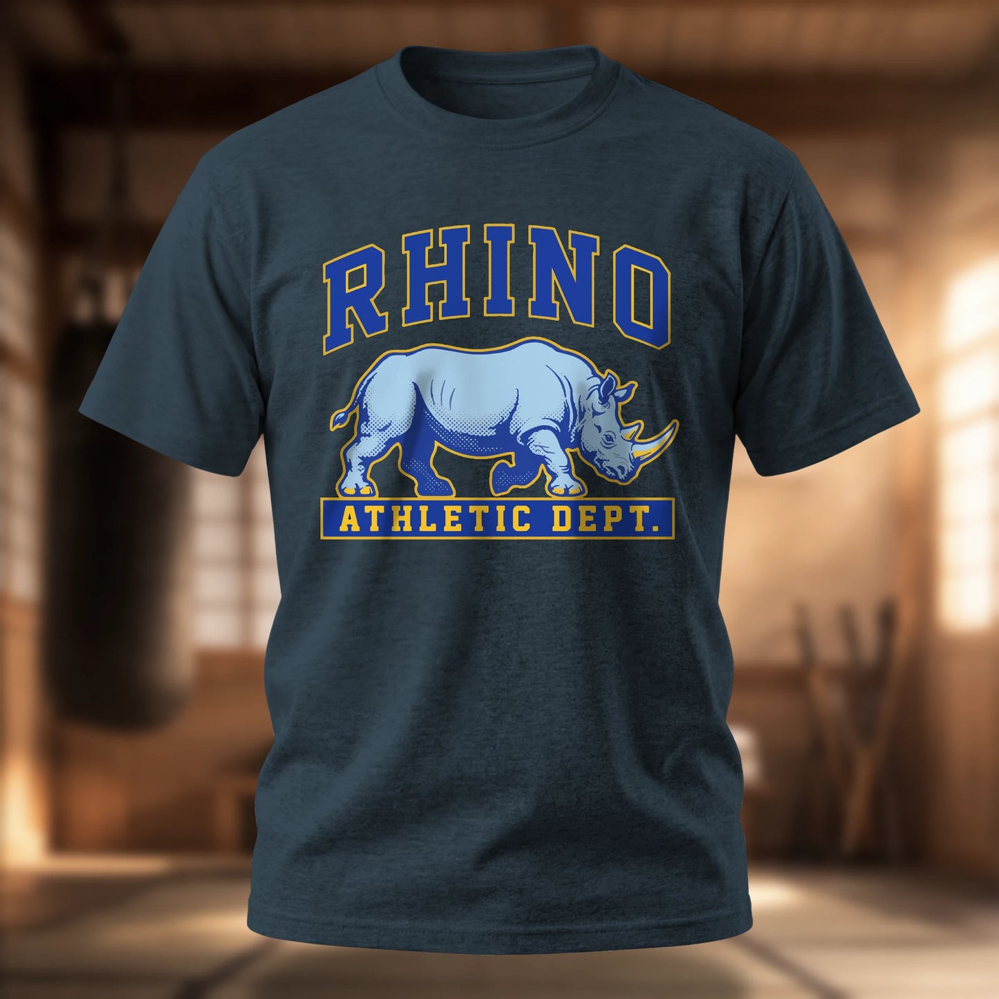 Rhino Athletic Dept. T-Shirt — Vintage Varsity Martial Arts Tee