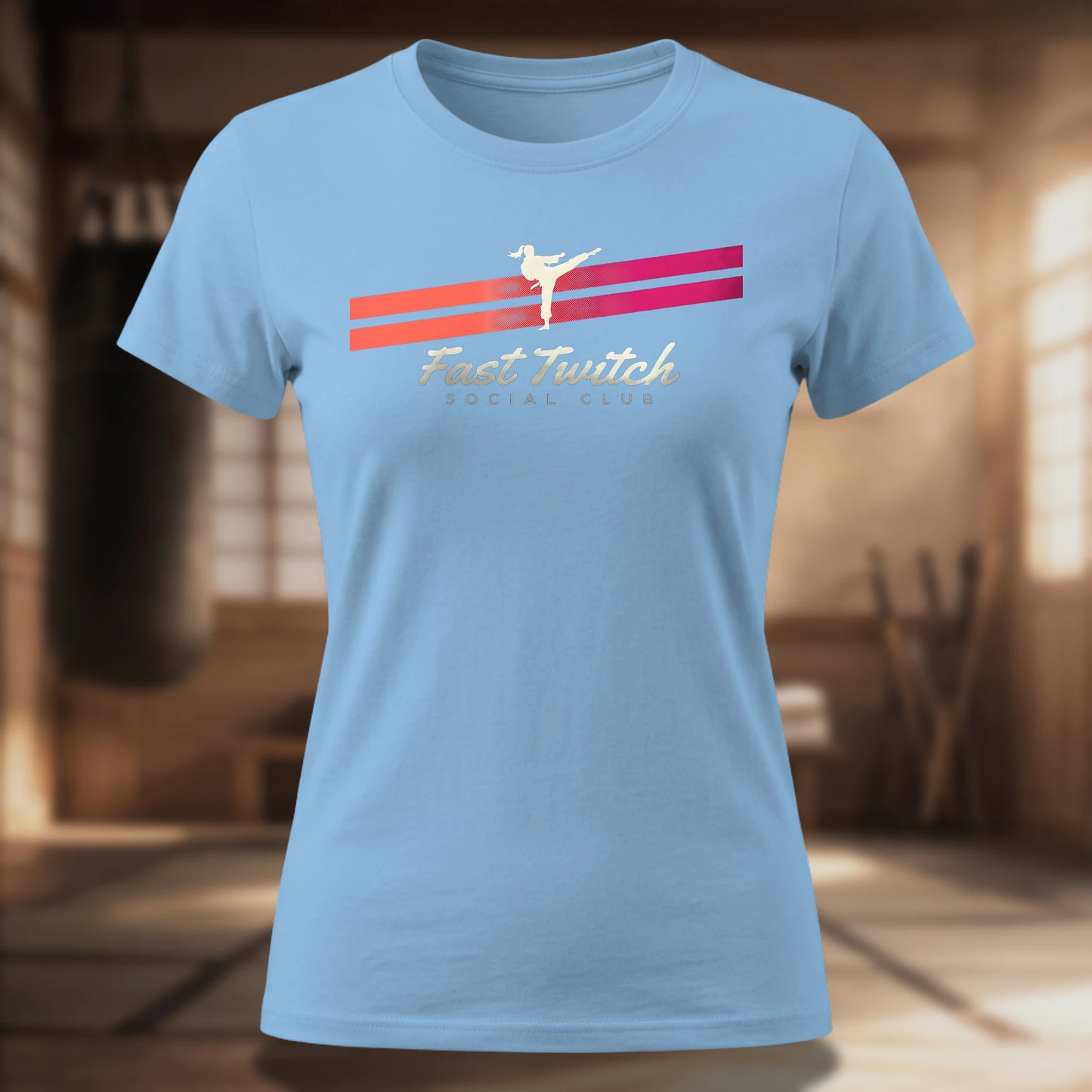 Fast Twitch Social Club Women's Tee — Retro Martial Arts Fitness Shirt