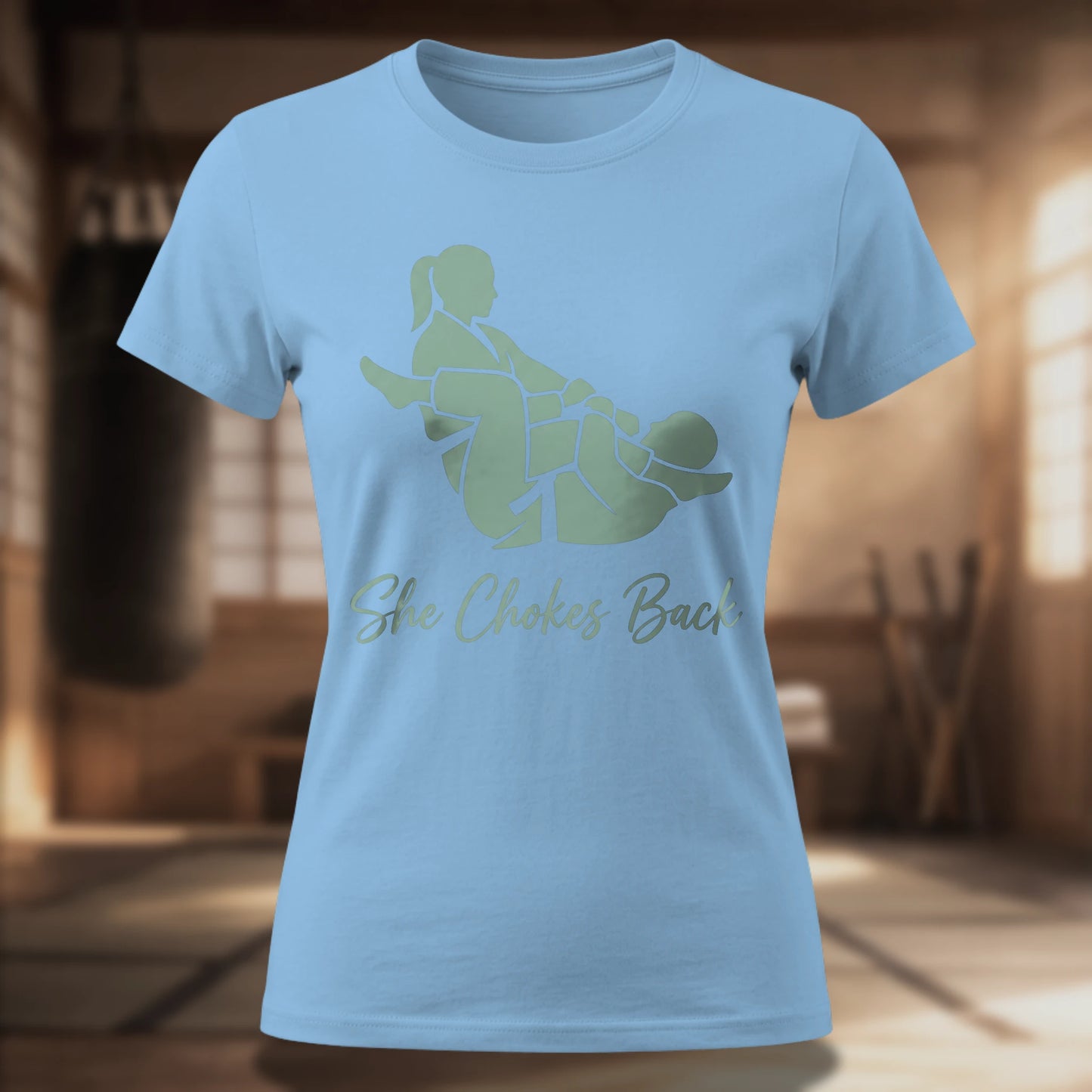 She Chokes Back Women's Tee — Jiu-Jitsu Grappling Shirt