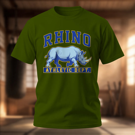 Rhino Athletic Dept. T-Shirt — Vintage Varsity Martial Arts Tee