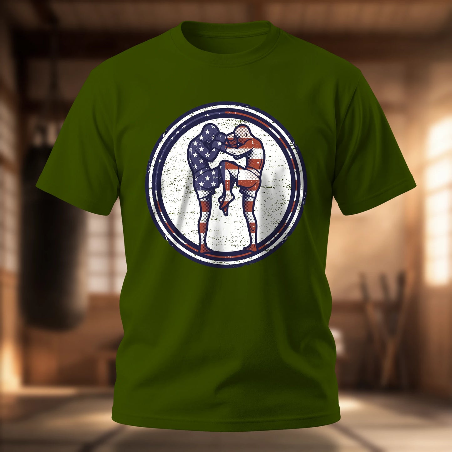 Star Spangled Clinch T-Shirt — Patriotic Wrestling Graphic Tee