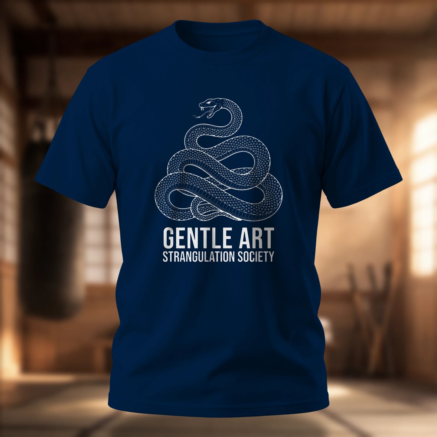 Gentle Arts Snake T-Shirt — Vintage Coiled Serpent Jiu-Jitsu Tee