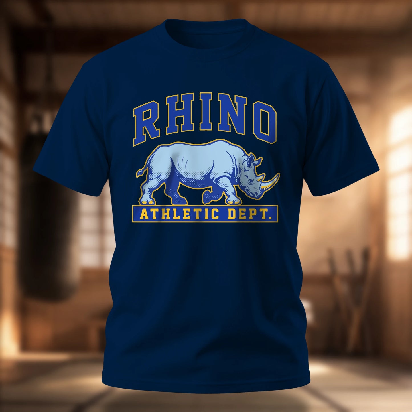 Rhino Athletic Dept. T-Shirt — Vintage Varsity Martial Arts Tee
