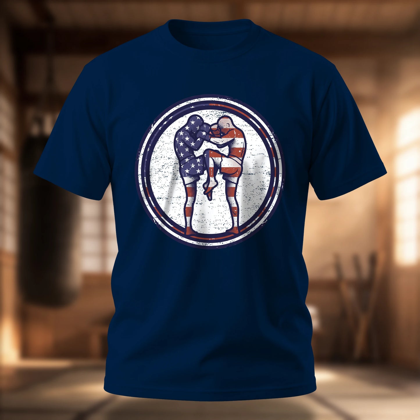 Star Spangled Clinch T-Shirt — Patriotic Wrestling Graphic Tee