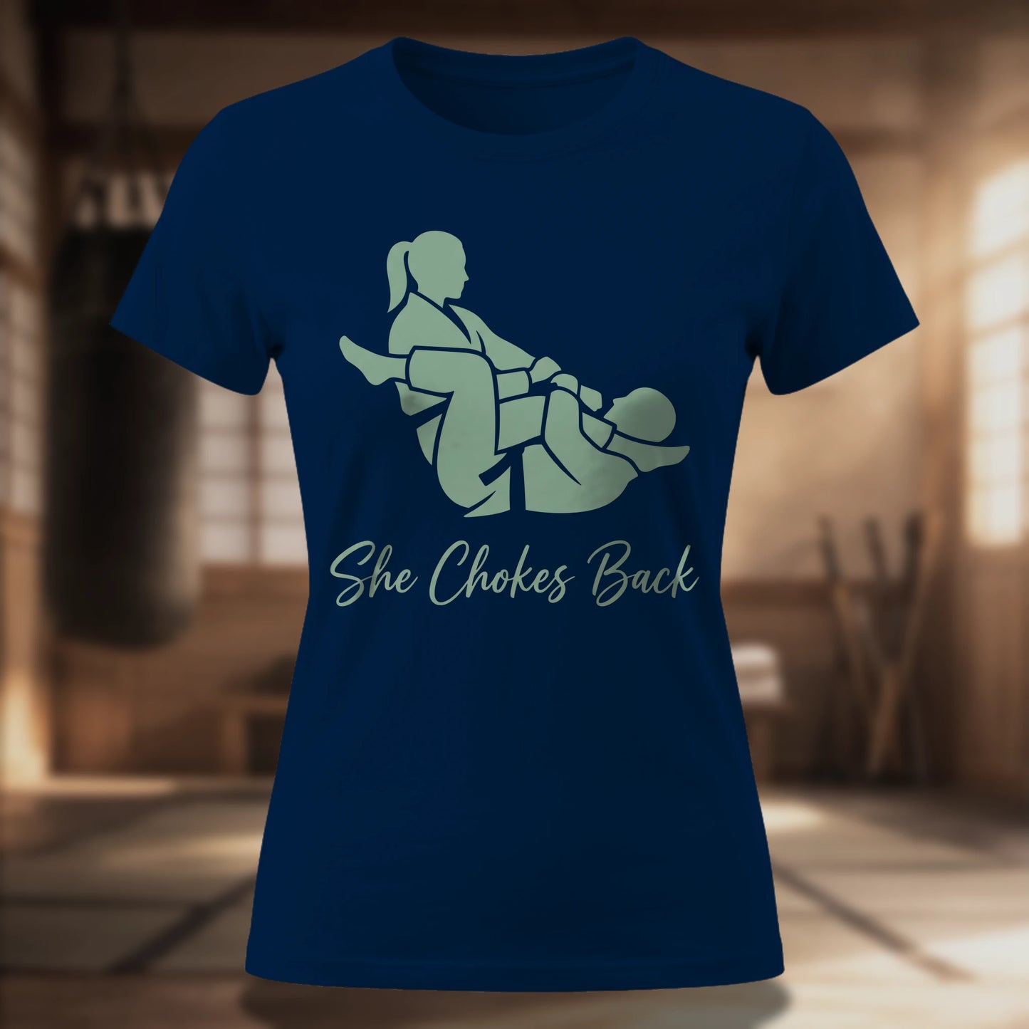 She Chokes Back Women's Tee — Jiu-Jitsu Grappling Shirt