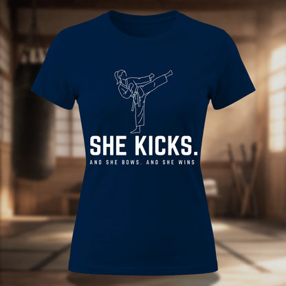 She Kicks. Women's Tee