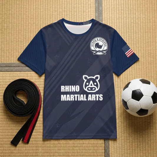 Stars & Stripes FC Soccer Jersey — USA Martial Arts All-Over Print Sport Tee